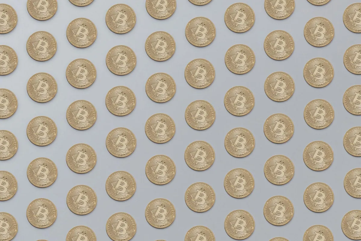 Decentralized finance concept with digital tokens